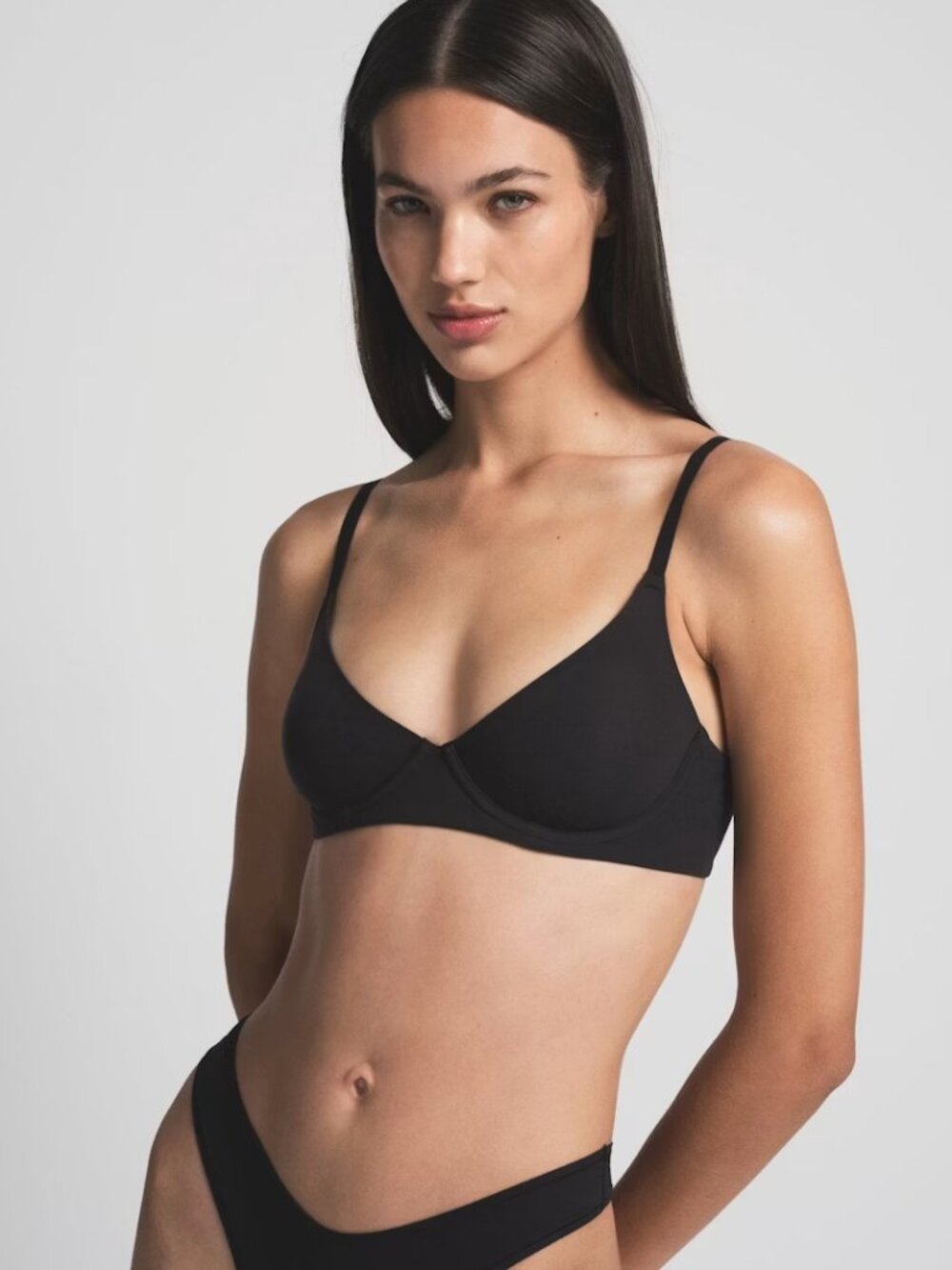 SKIMS Fits Everybody T-Shirt Demi Bra Onyx 32H NWT